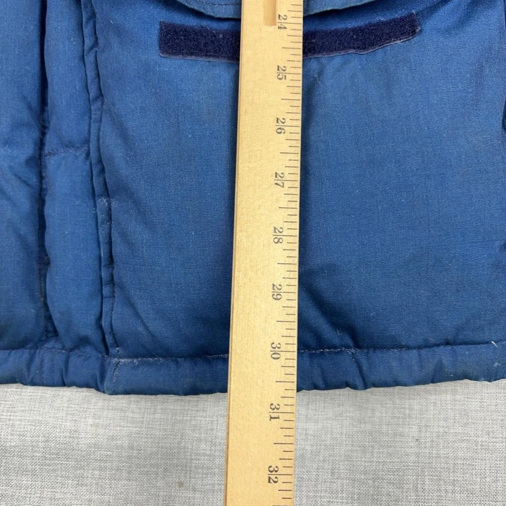 Vintage 80s The North Face Goose Down Puffer Jacket Mens XL Blue USA Brown Label
